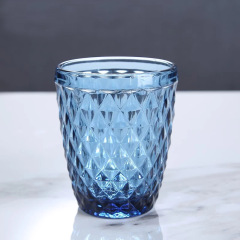 Wholesale glassware Colored Goblet wine glasses Water Glass Pressed Blue Glass Goblets
